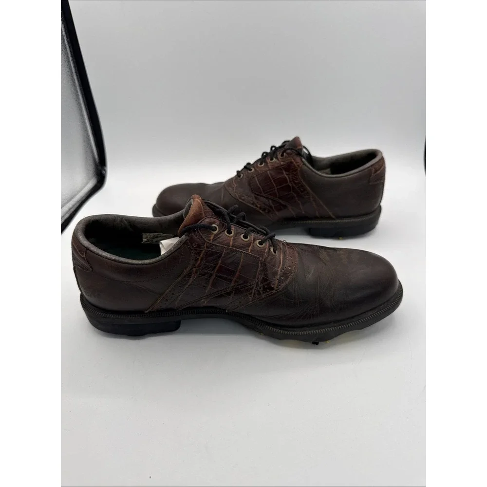 FootJoy DryJoy Contour Casual Brown Golf Shoes Men's Sz 10 Leather Lace Up